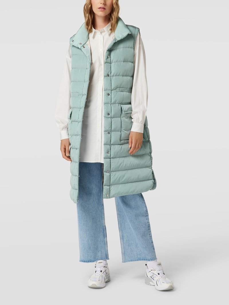 Steppweste mit Stehkragen in mint