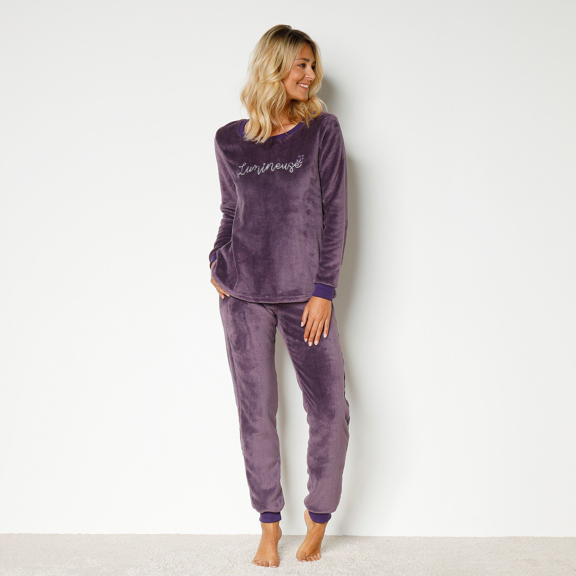Pyjama manches longues maille polaire 