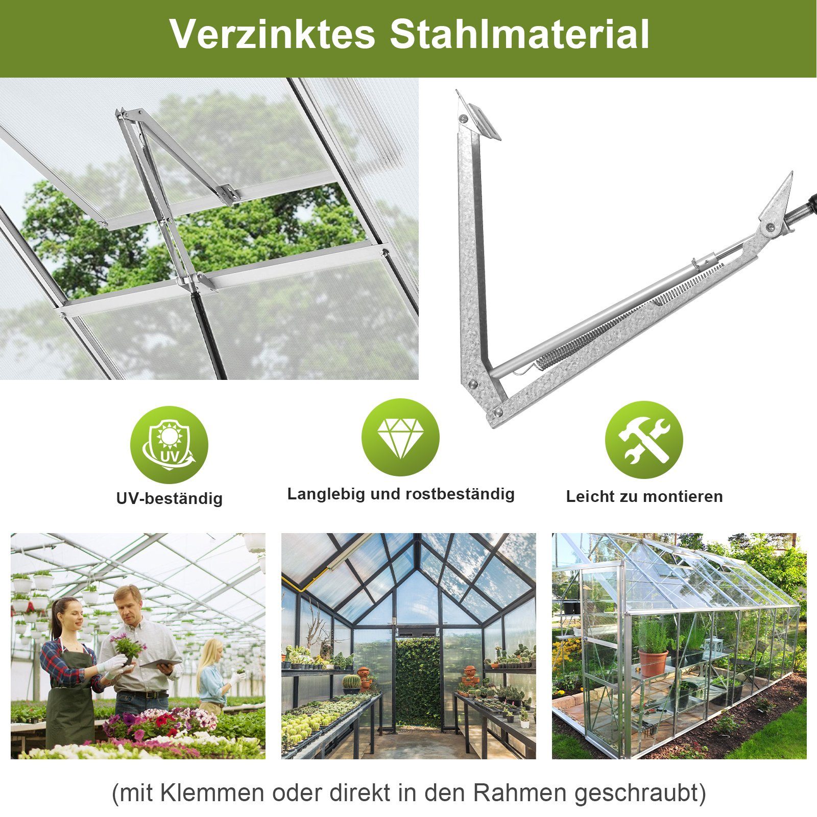 TolleTour Gewächshaus Automatischer Fensteröffner für Gewächshaus, bis ca.7 kg