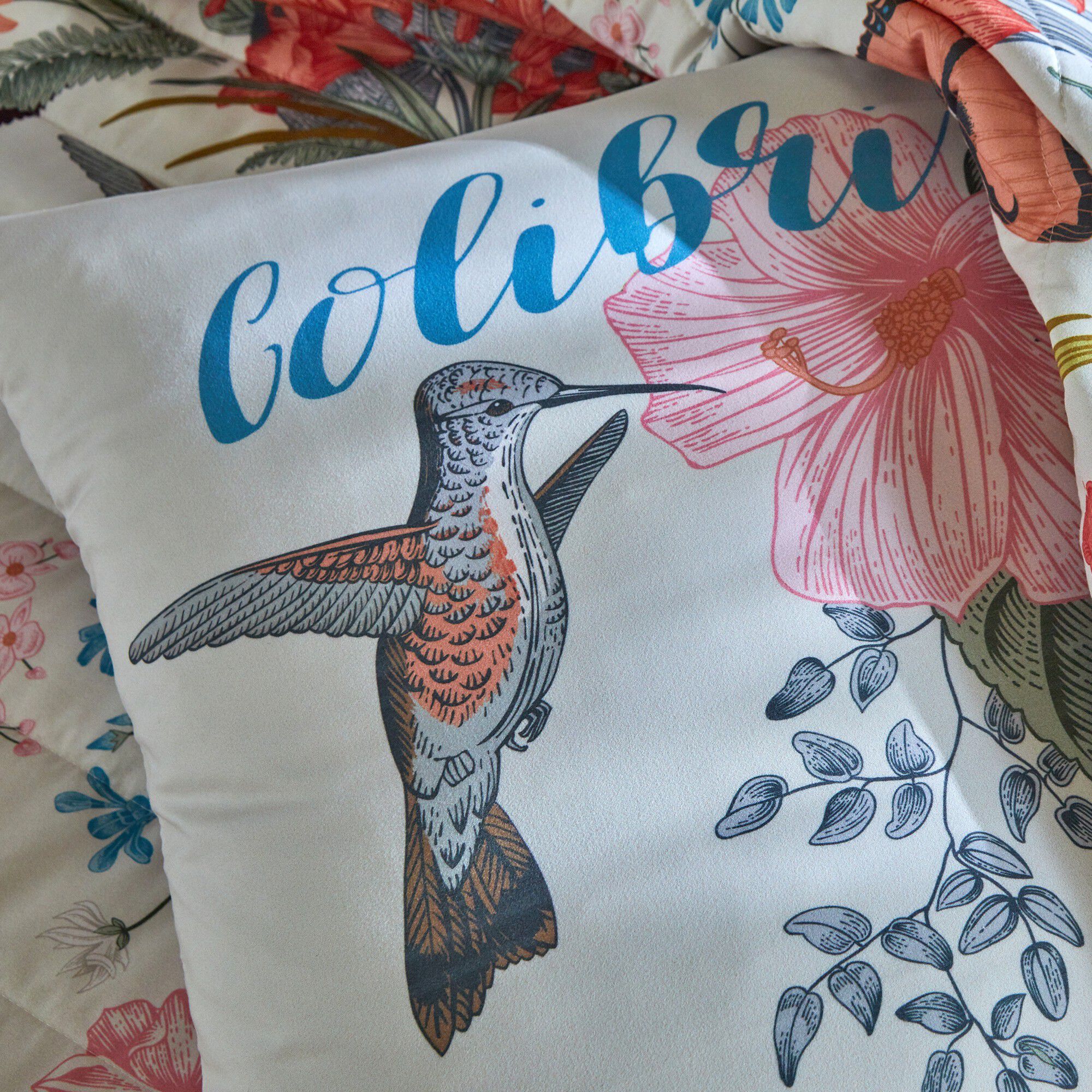 Couvre-lit matelassé imprimé fleuri