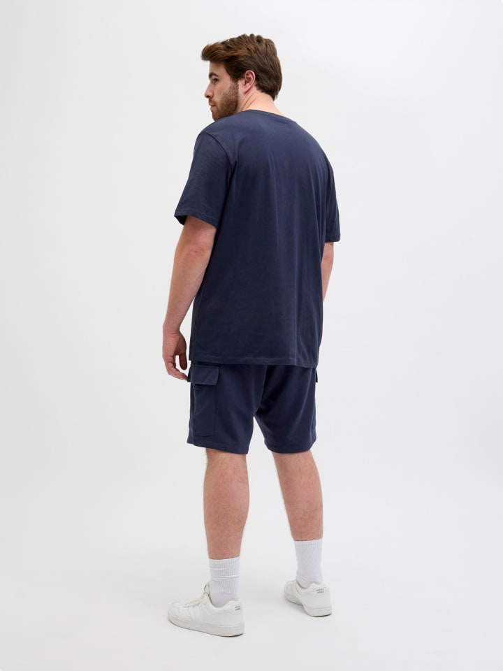 JACK & JONES PLUS Sweat-Shorts in Sky Captain günstig kaufen