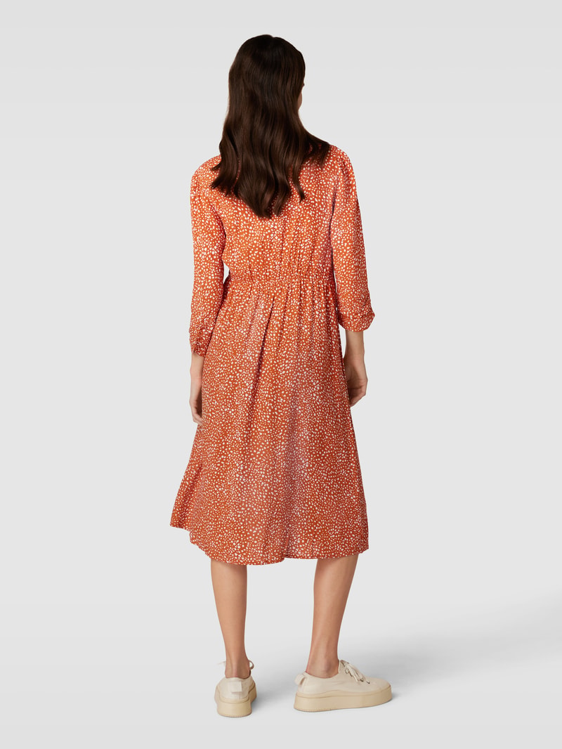 Umstands-Kleid aus reiner Viskose mit Allover-Muster in rostrot