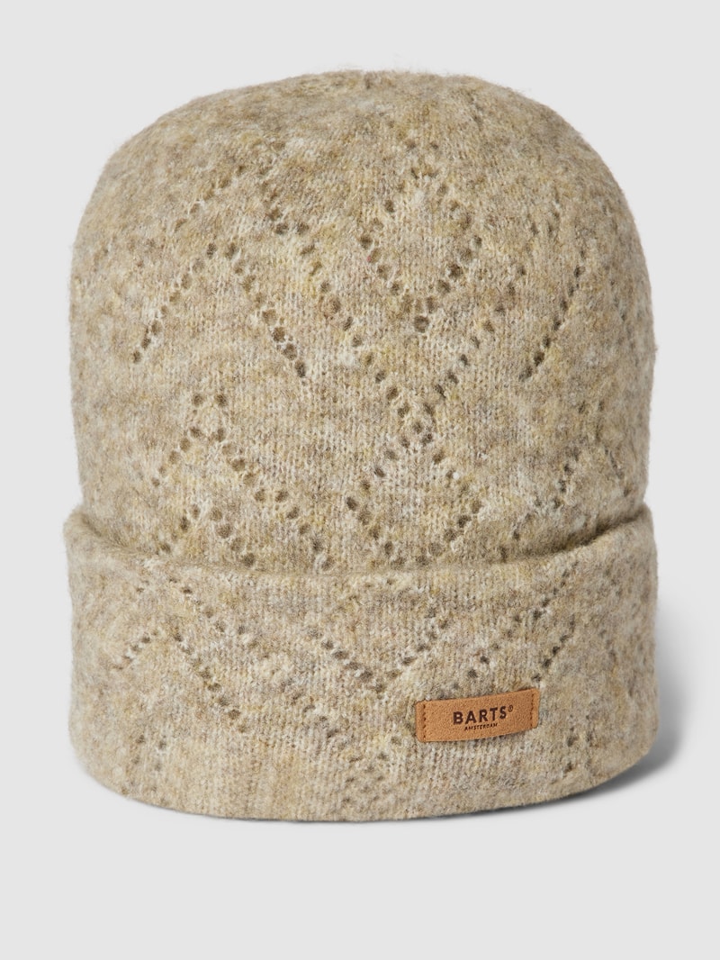 Beanie mit Label-Detail Modell 'Bridgey' in lindgrün
