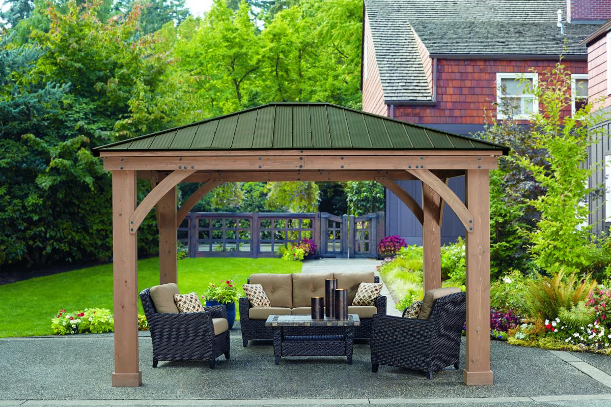 50NRTH Westmann Premium Holzpavillon Devon 12x14 natur