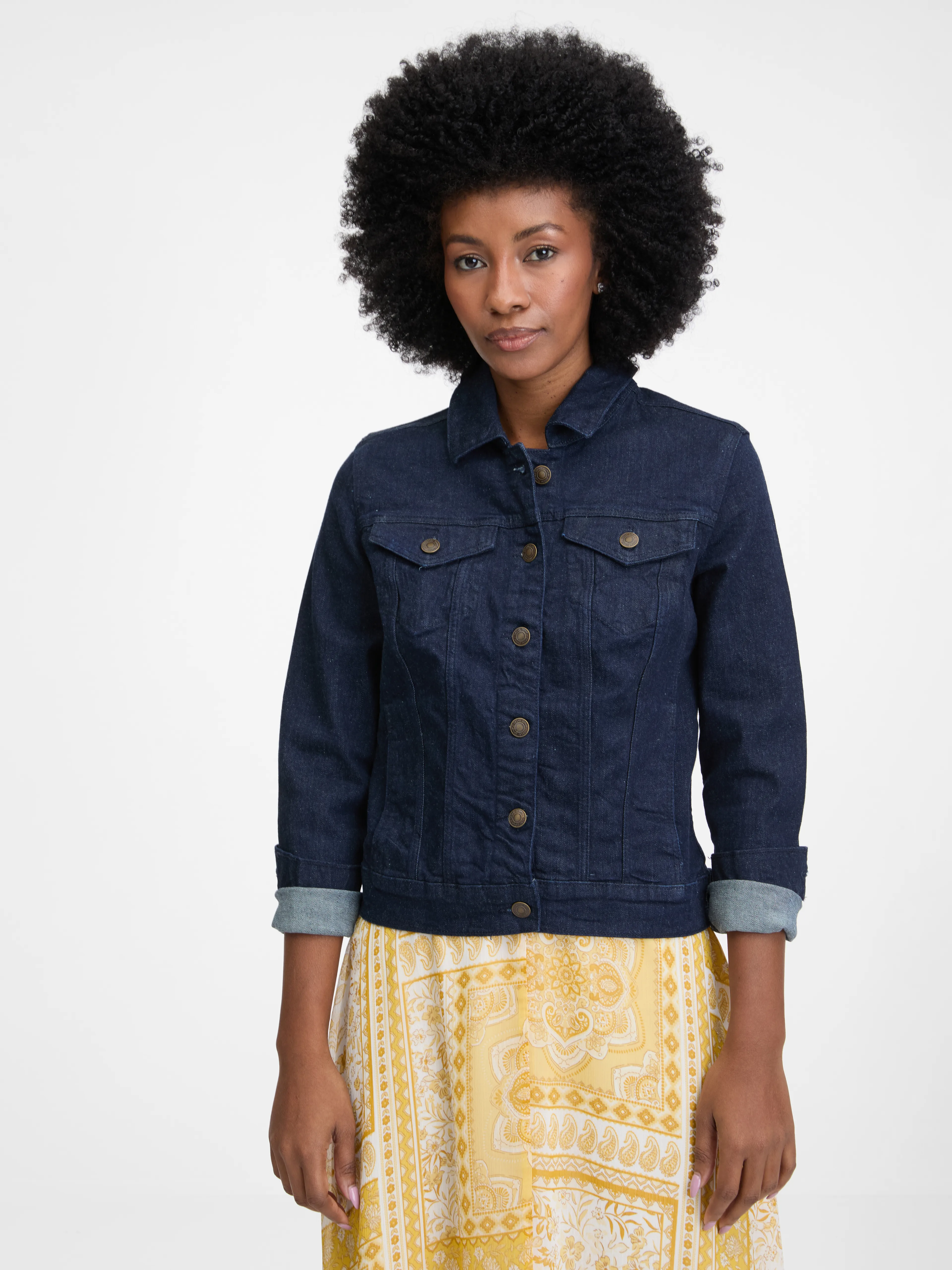 Dunkelblaue Damen-Jeansjacke ORSAY