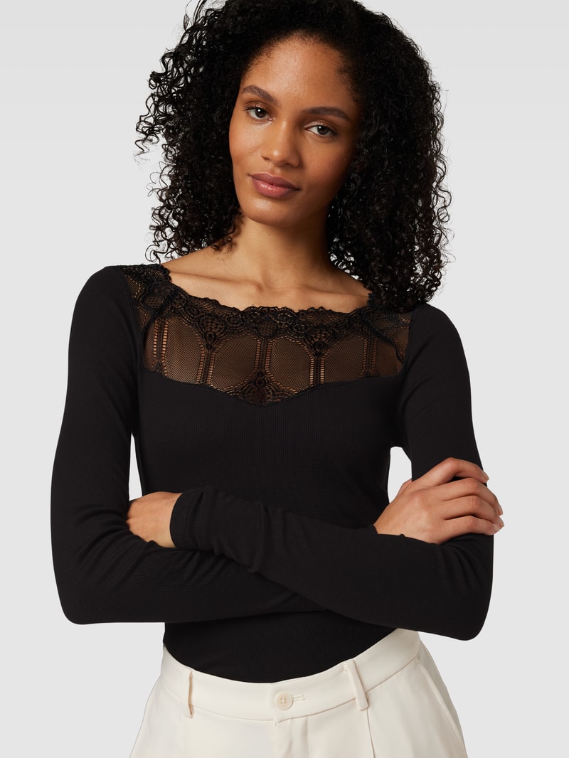 Longsleeve mit Rundhalsausschnitt Modell 'Ryan' in black