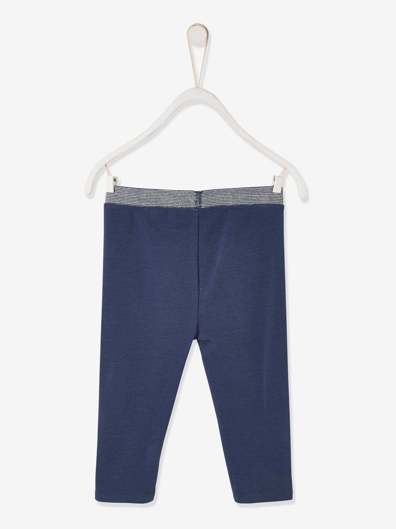 Legging bébé fille ceinture pailletée Oeko-Tex® vert de gris