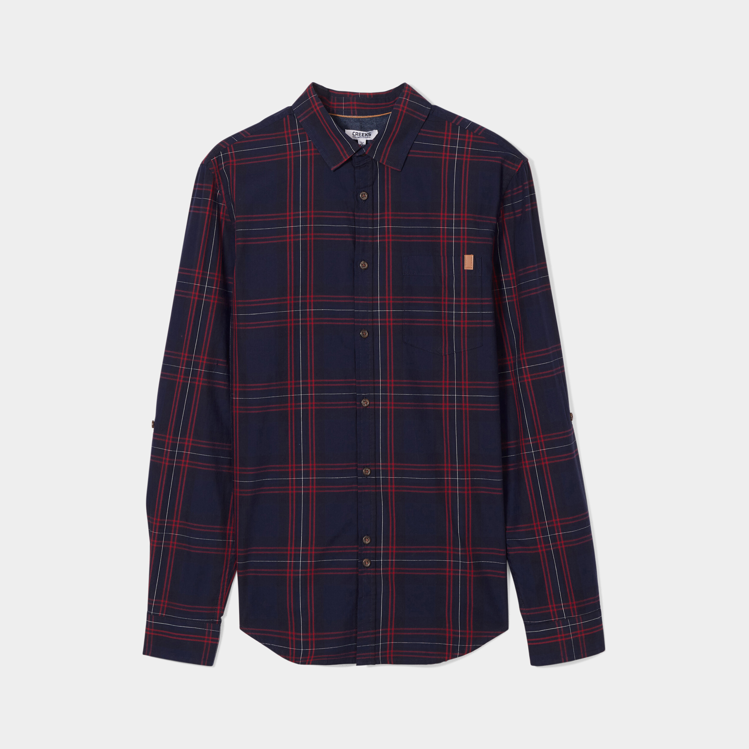 Chemise droite manches longues bleu marine homme | La Halle