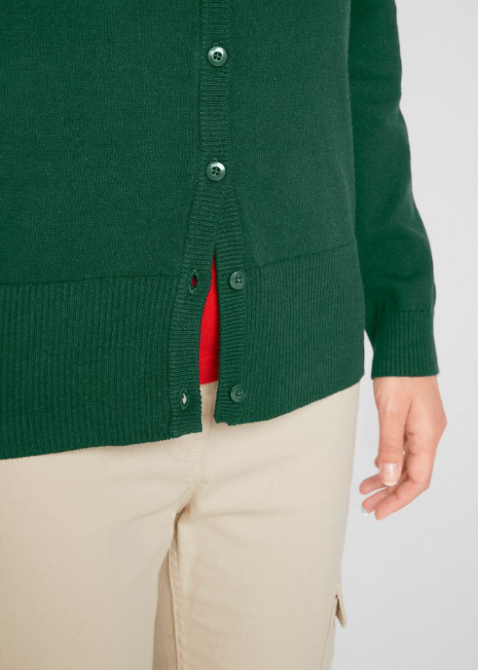 Basic Feinstrickjacke mit recycelter Baumwolle