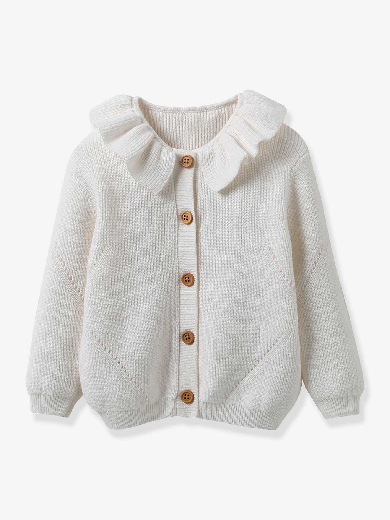 Cyrillus Baby Strickjacke CYRILLUS, Bio-Baumwolle/Wolle - wollweiß