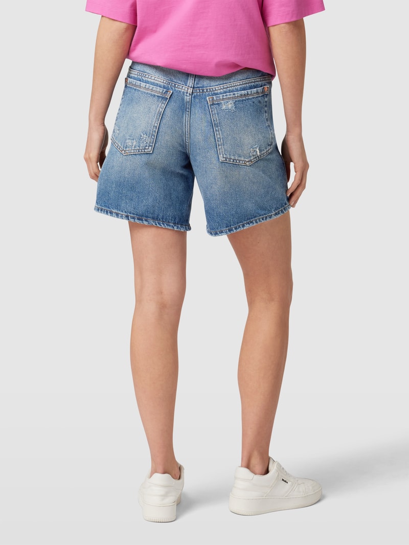 Jeansshorts mit Label-Patch Modell 'CABA' in blau meliert