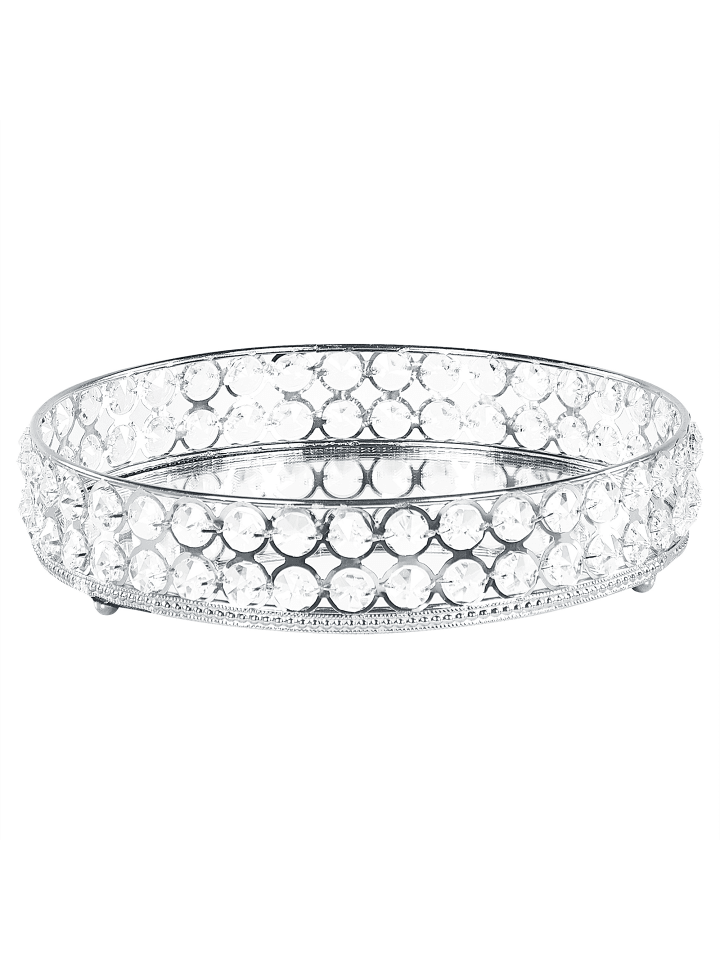 Beliani Tablett VATAN in Silber - (W) 25 x (H) 6 x (L) 25 cm günstig kaufen onesize