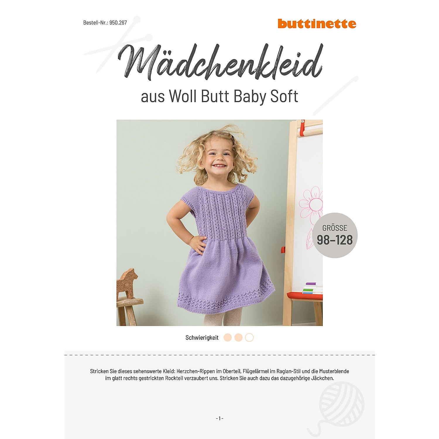 Strickanleitung – Mädchenkleid aus Woll Butt Baby Soft