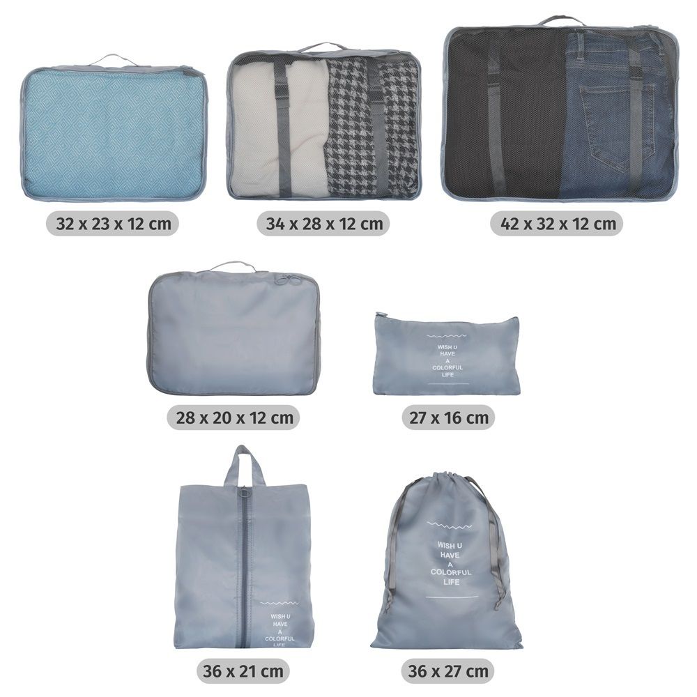 IVOL Set mit 7 Packwürfel Koffer-Organizer