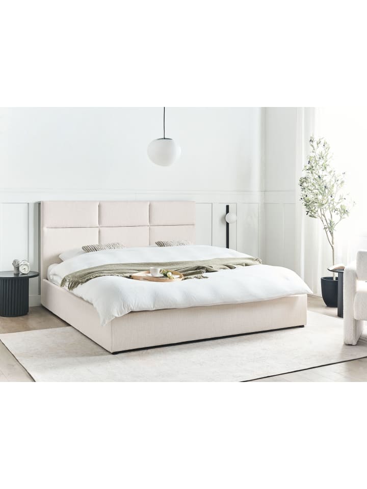 Beliani Doppelbett LAGORD in Weiß/Schwarz - (W) 180 x (H) 84 x (L) 214 cm günstig kaufen onesize