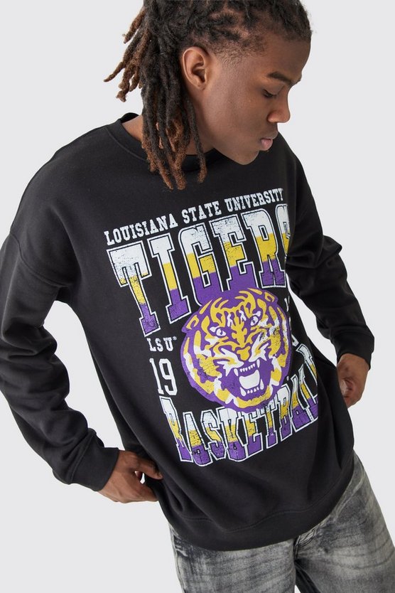 Oversize Sweatshirt mit lizenziertem Tiger-Print