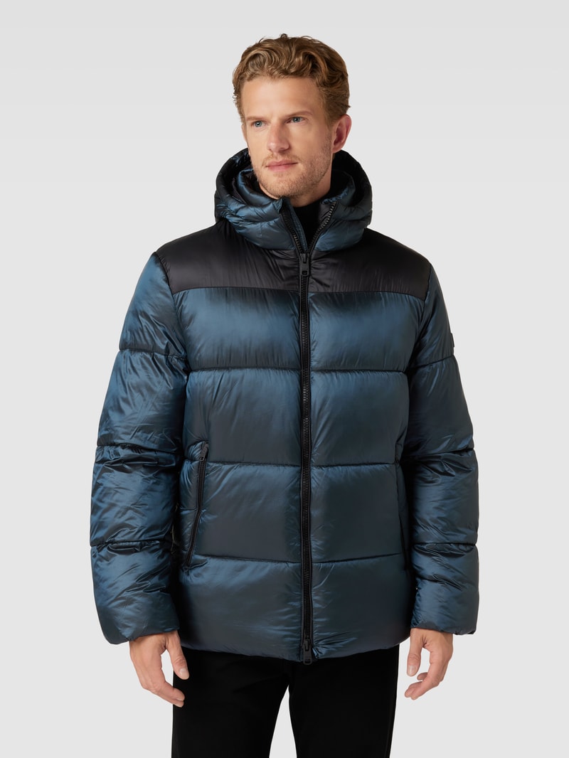 Steppjacke mit Kapuze Modell 'Anchor' in petrol