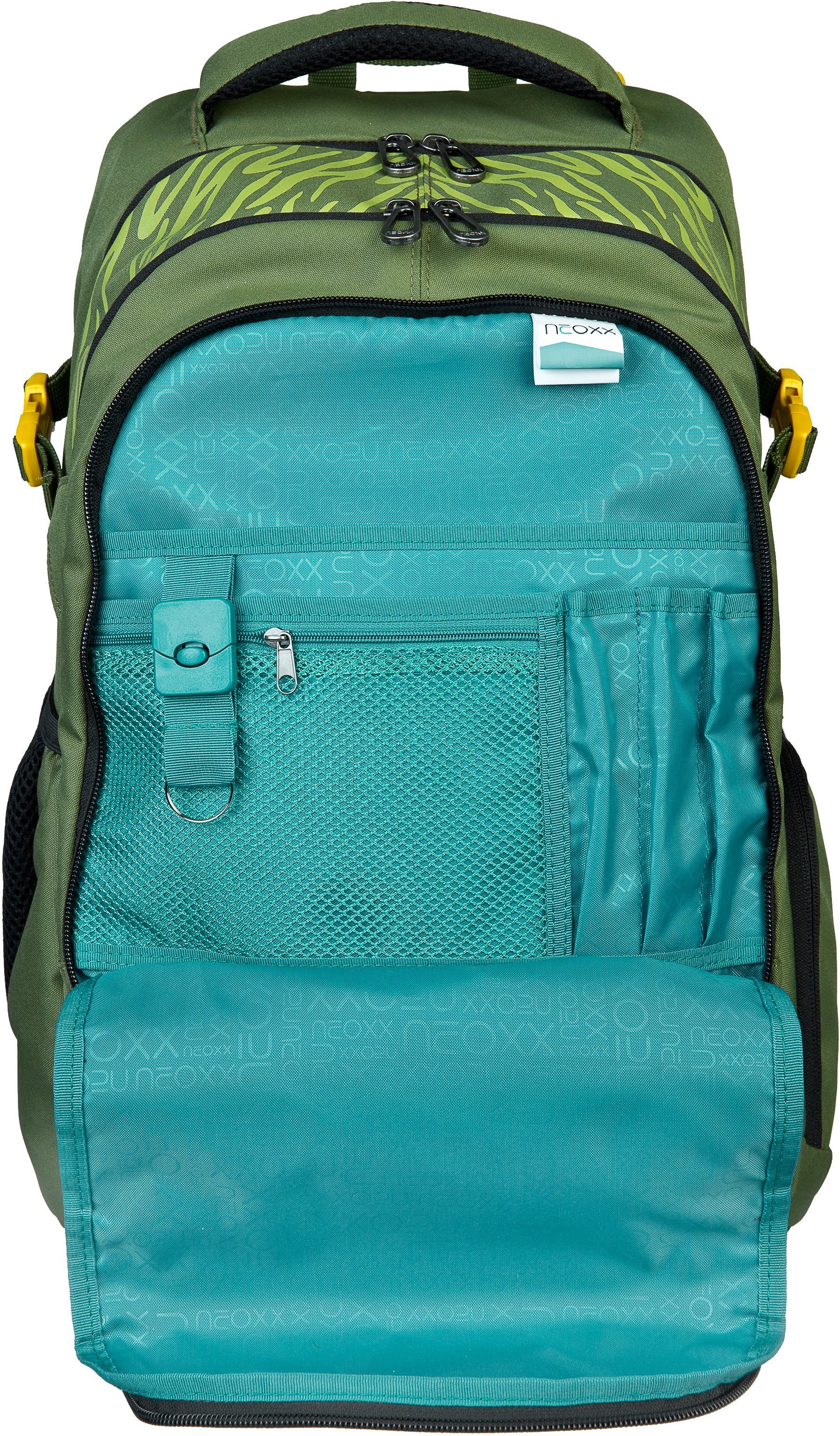 neoxx Schulrucksack Active, Ready for Green, aus recycelten PET Flaschen