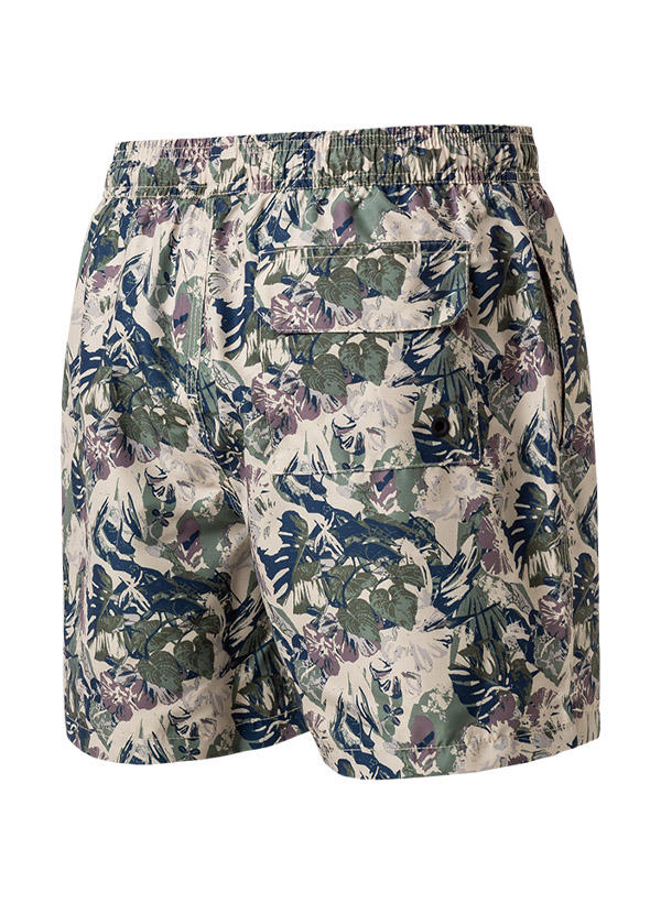 Barbour, Badeshorts, Mikrofaser, oliv-viola gemustert