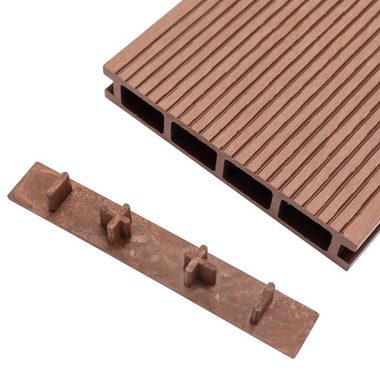 Teppichboden Endkappen für Terrassendielen 10 Stk. Braun Kunststoff, vidaXL