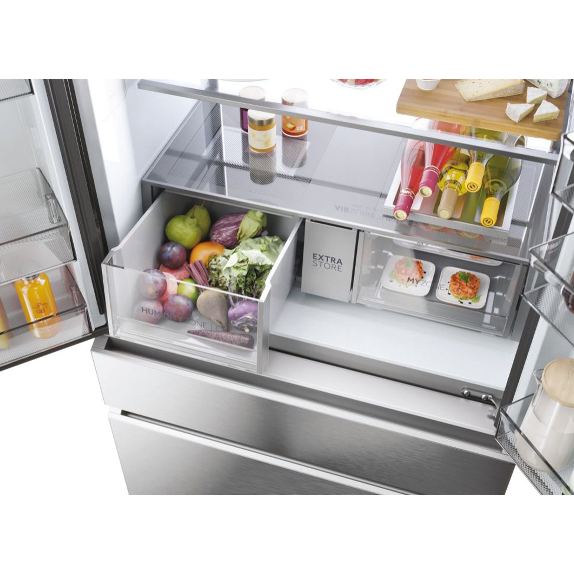 Haier French Door HFW7918ENMP, 177,5 cm hoch, 90,8 cm breit, hON-App, Total NoFrost, Air Surround, LED Lichtsäule