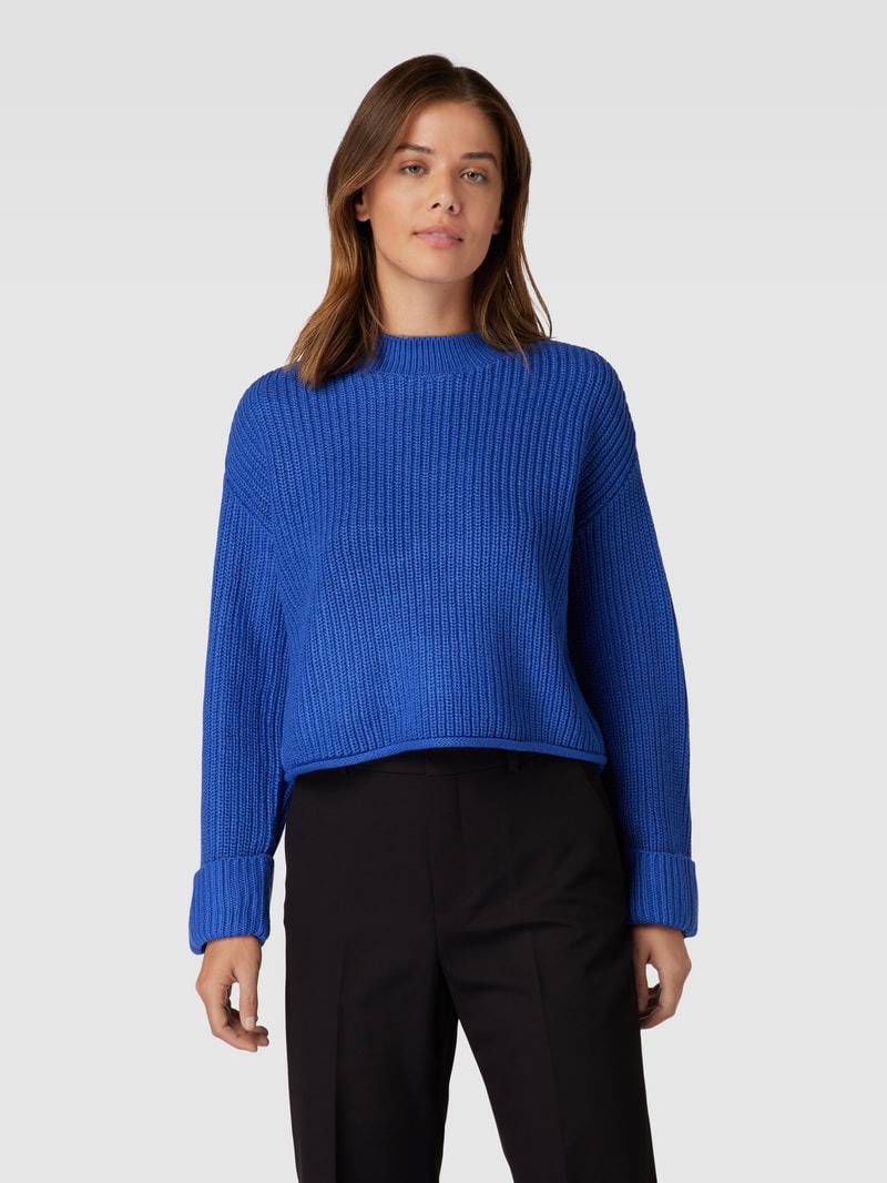 Strickpullover mit Rundhalsausschnitt Modell 'SAYLA' in royalblau