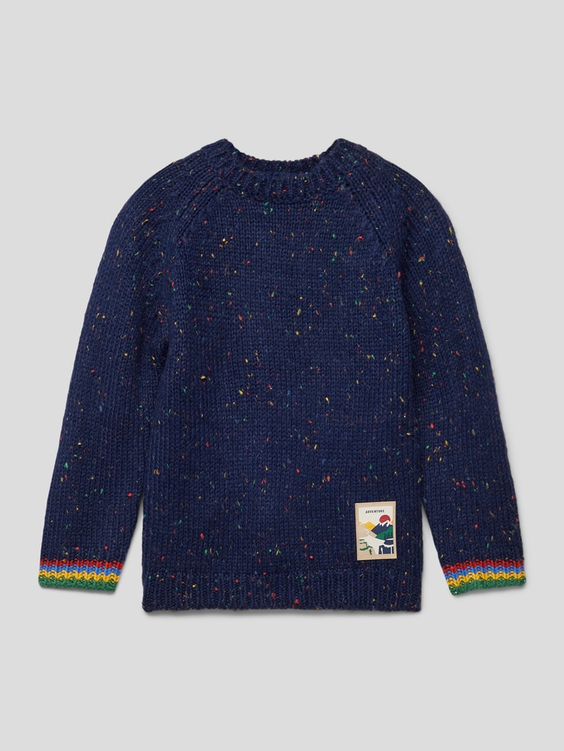 Strickpullover mit Allover-Muster in dunkelblau