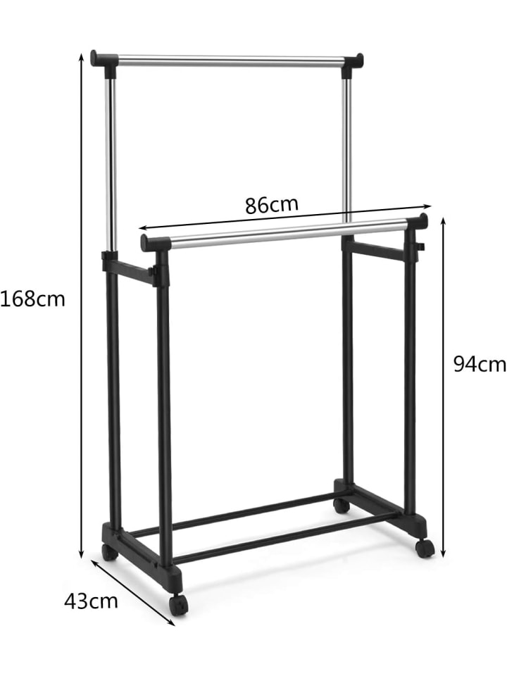 COSTWAY Kleiderständer in Schwarz günstig kaufen 43 cm