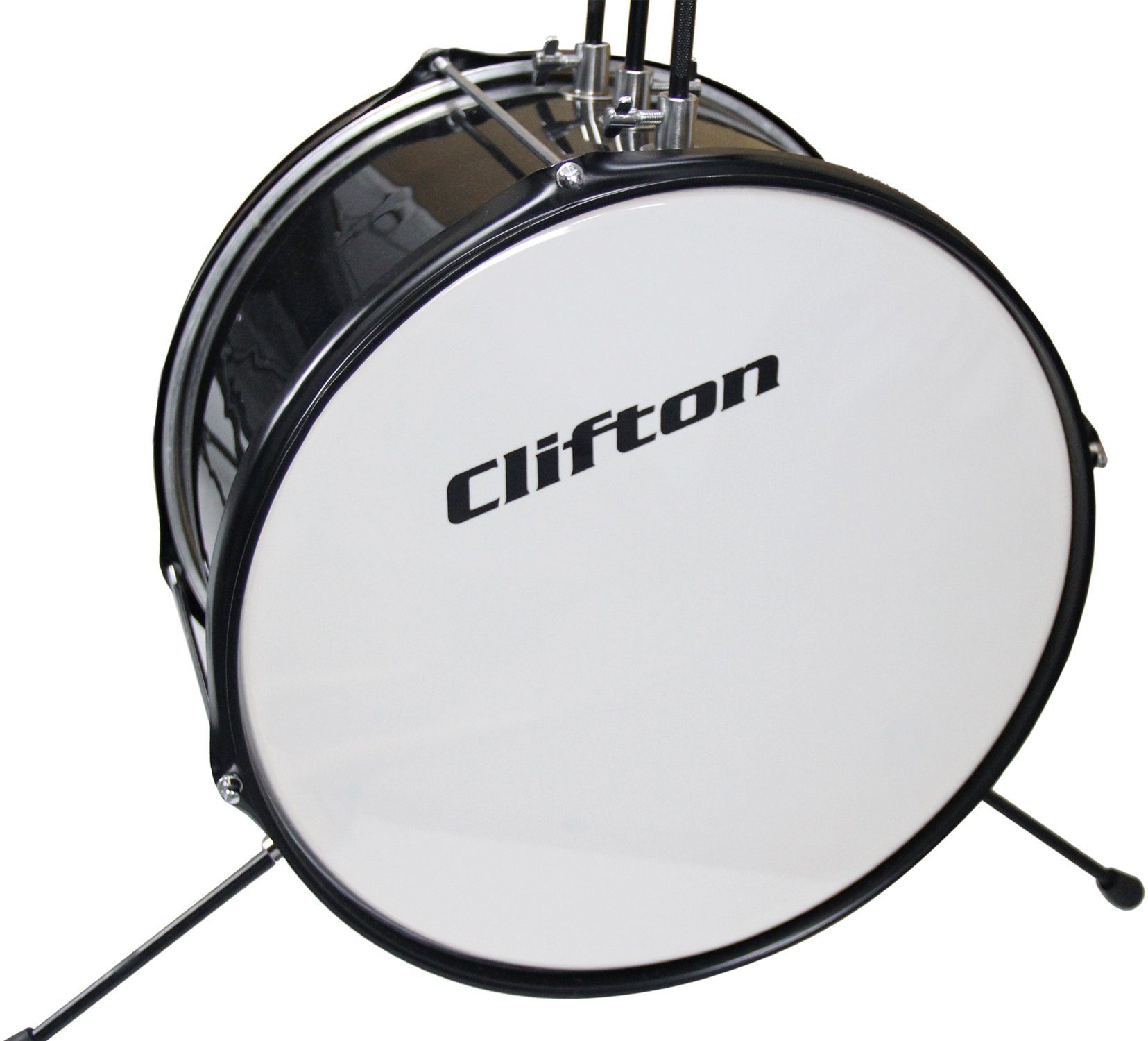 Clifton Kinderschlagzeug Junior Drum, schwarz, 3-St.