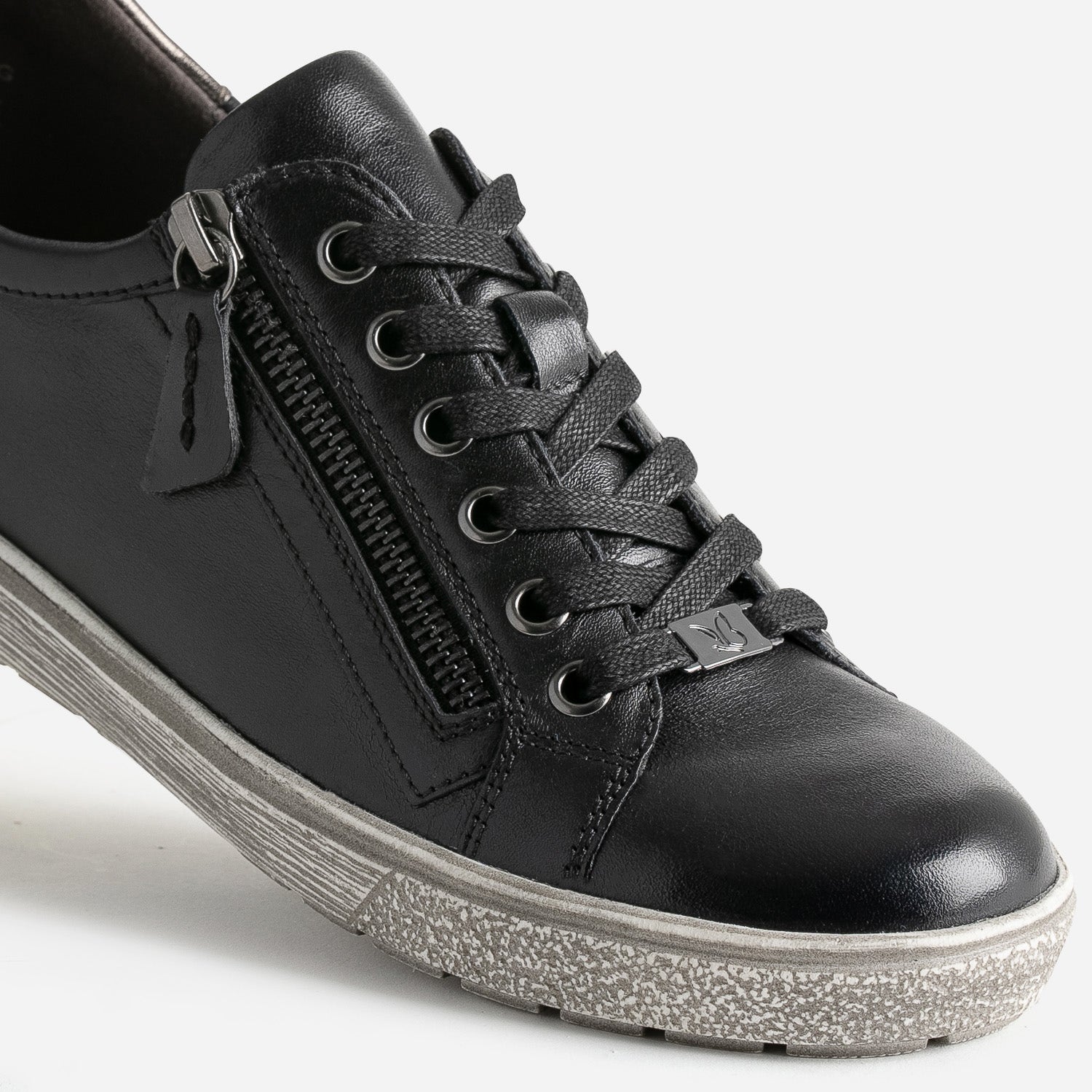Tennis CAPRICE noire en cuir