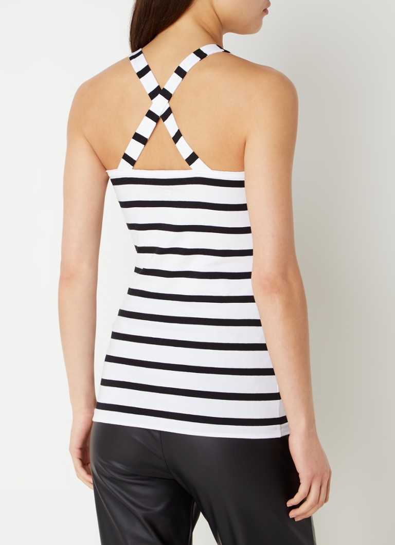 10DAYS Organic cotton tank top with stripe print