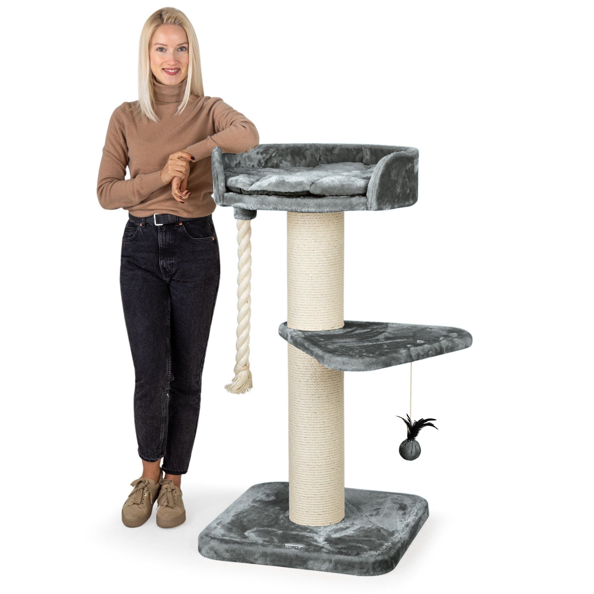 Happypet Kratzbaum MC1200, Gesamthöhe: ca. 120 cm, Kratztau: Länge ca. 60 cm, Ø ca. 4 cm