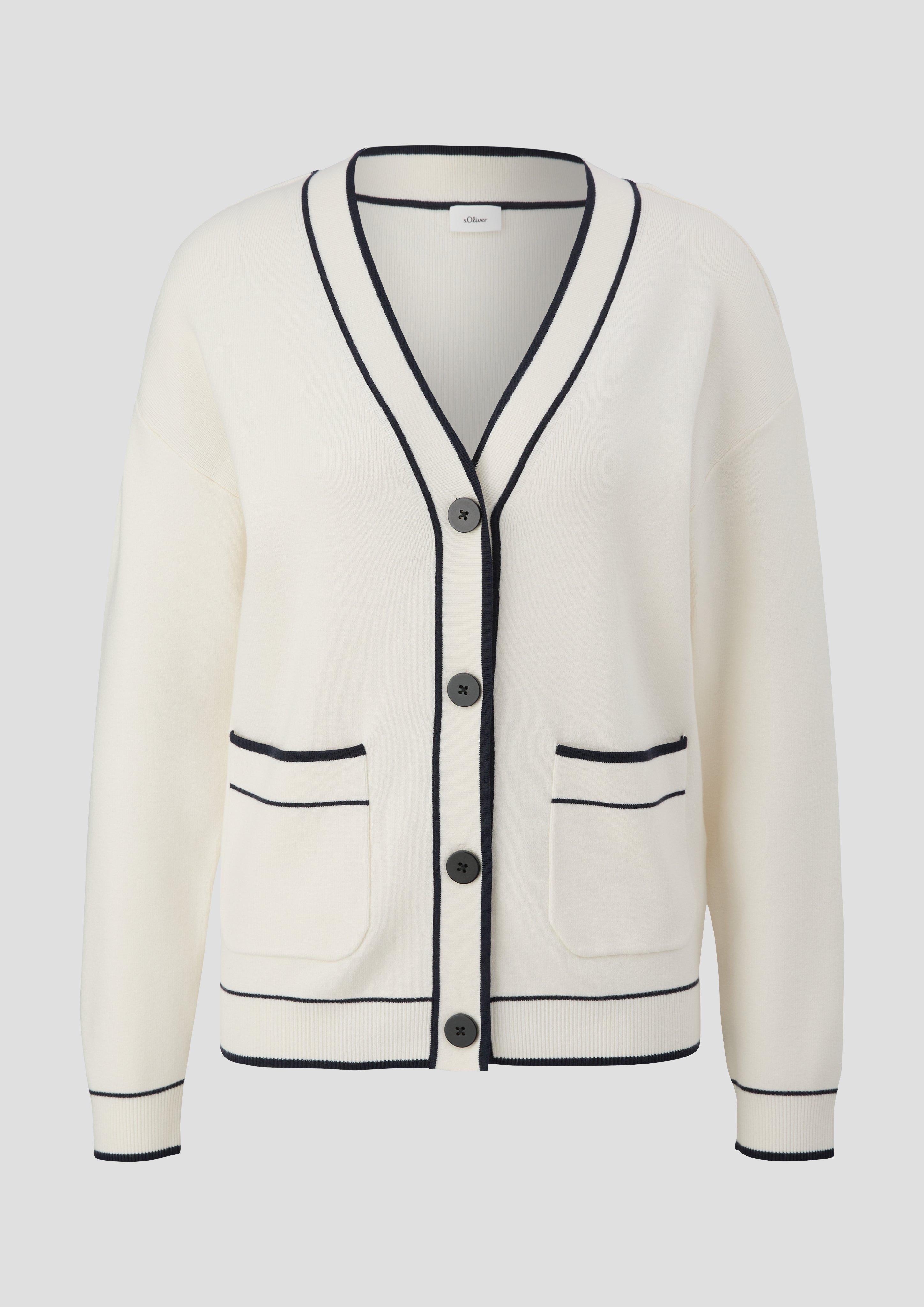 Strickjacke mit Kontrastdetails  2140484-0200