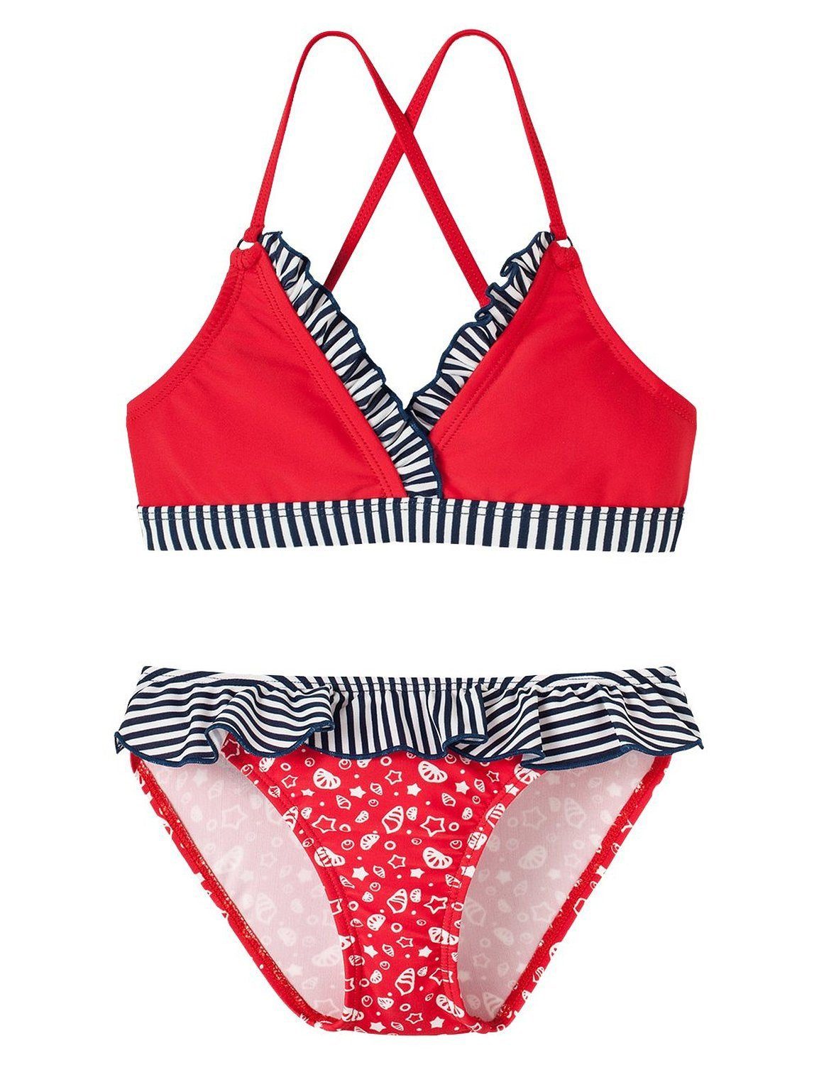Schiesser Bustier-Bikini Aqua (Set) Mädchen Badeanzug, Bustier-Bikini/Zweiteiler, Lichtschutzfaktor 40+