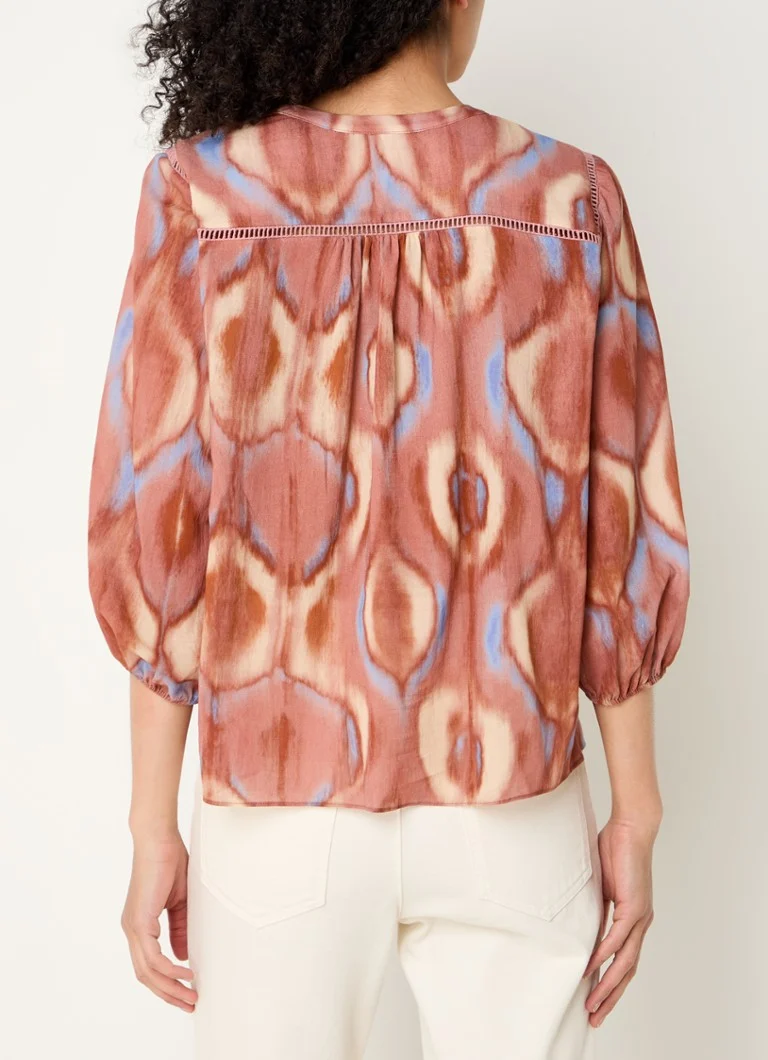 ba&sh Cobby blouse with V-neck and print