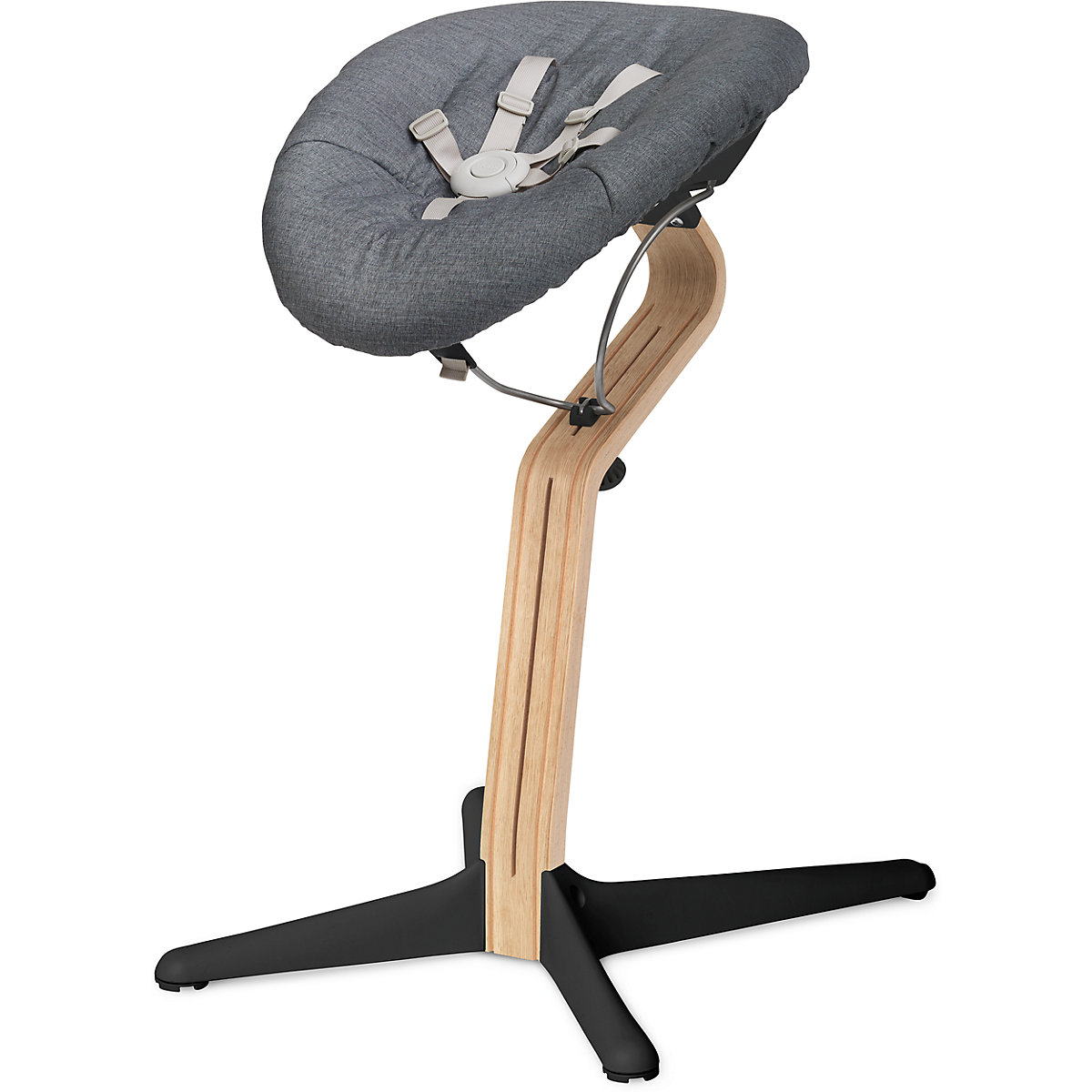 Nomi Baby black mit Matratze pale blue/sand