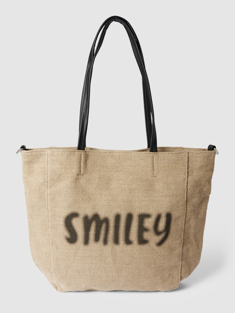 Shopper mit Motiv-Print in sand