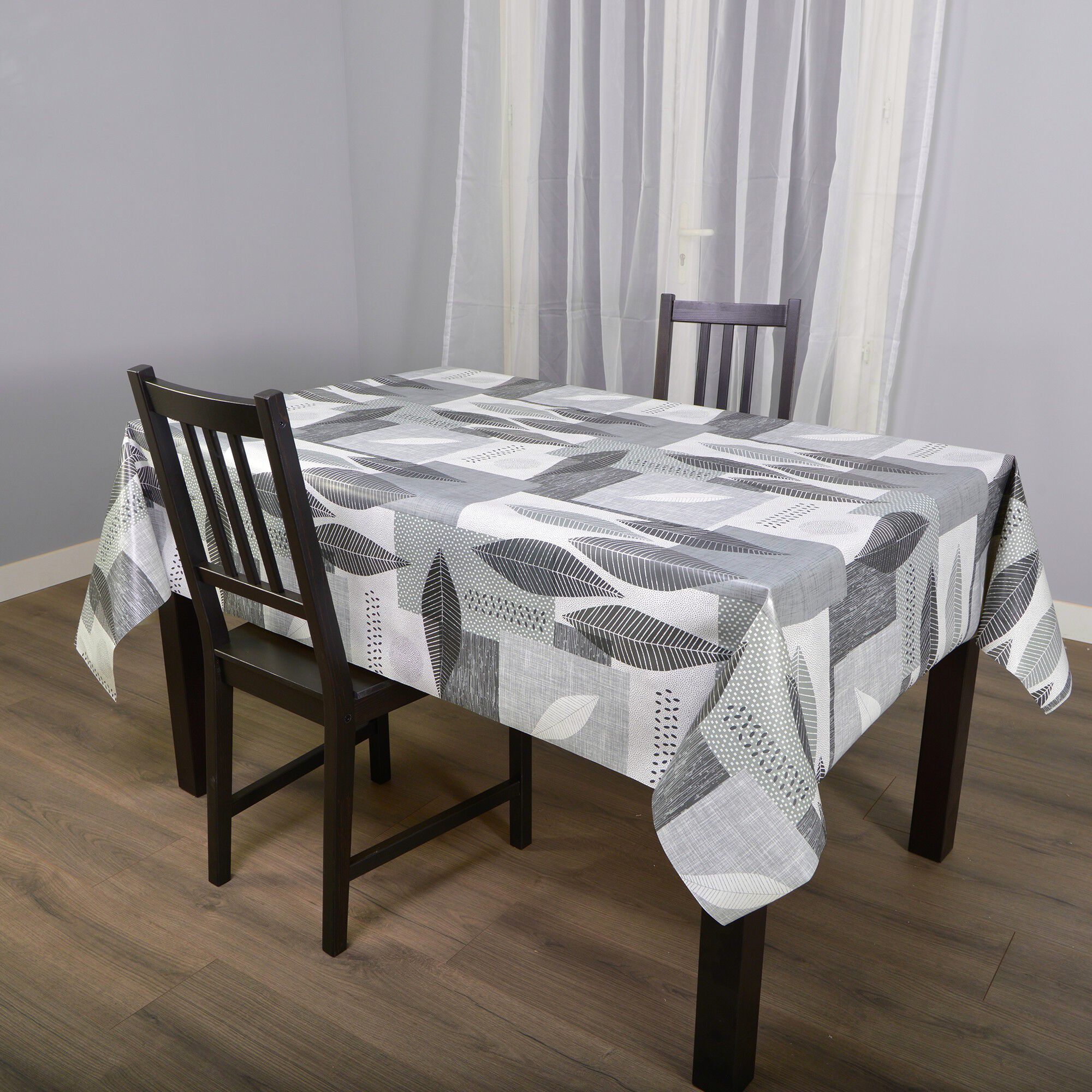 Nappe toile cirée imprimé patch feuilles