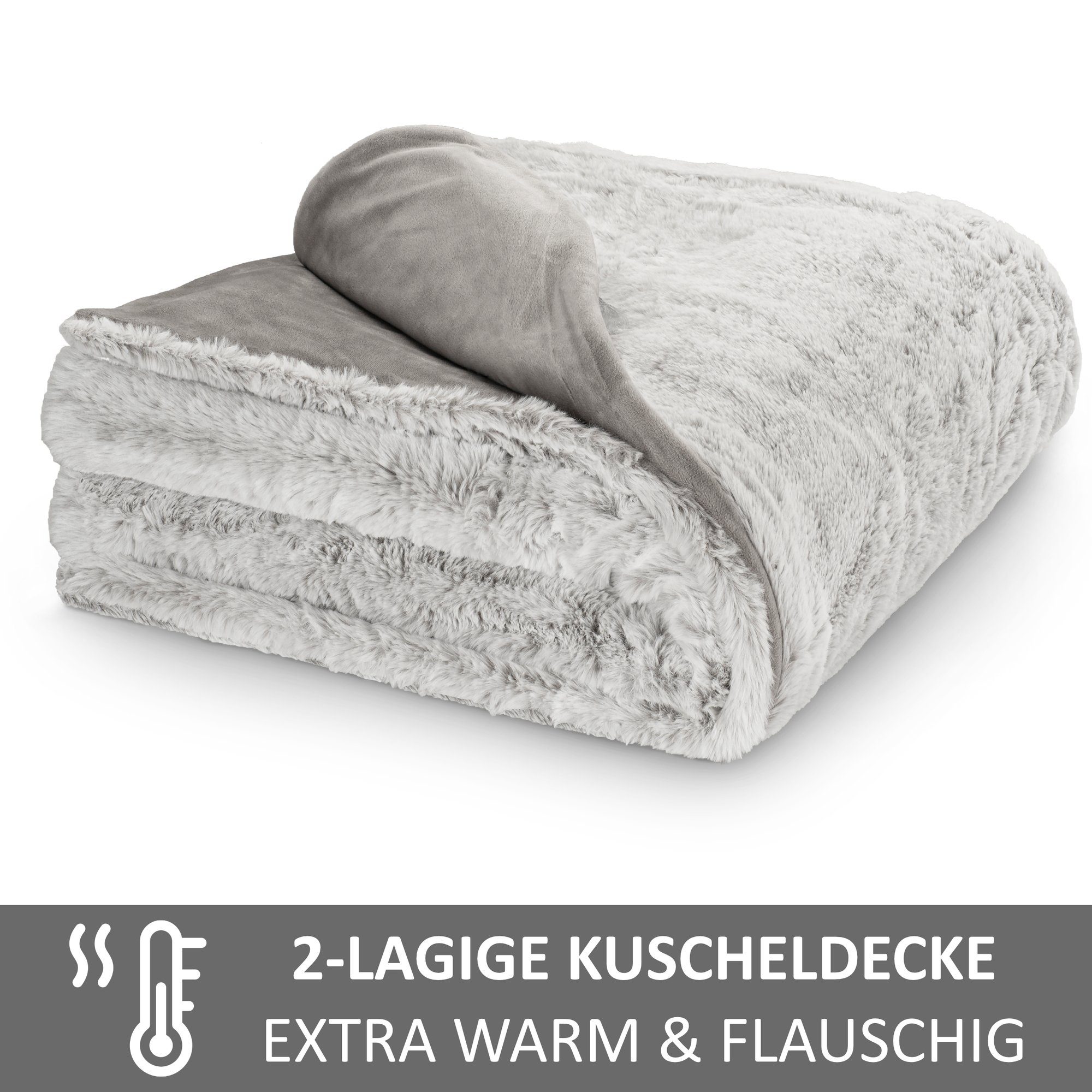 Wohndecke Kuscheldecke Felloptik 150x200 cm, BALOU Living