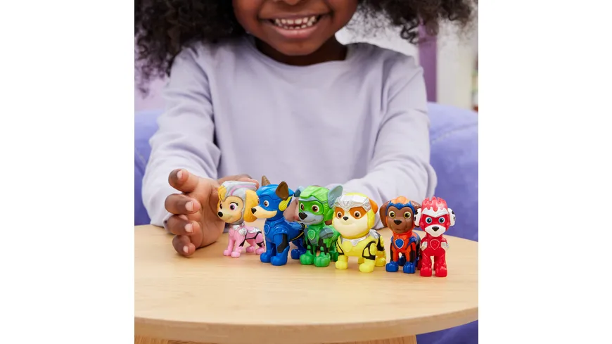Spin Master - PAW Patrol: Der Mighty Kinofilm, Geschenkset mit 6 Superhelden-Spielfiguren