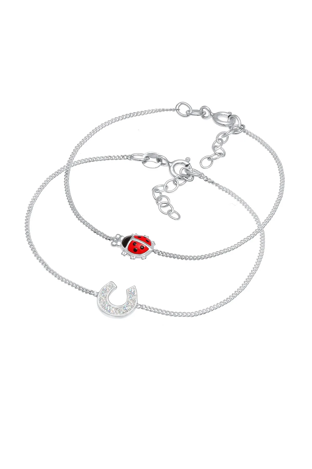 ELLI  Armband Kinder Marienkäfer Hufeisen 2er Set 925 Silber