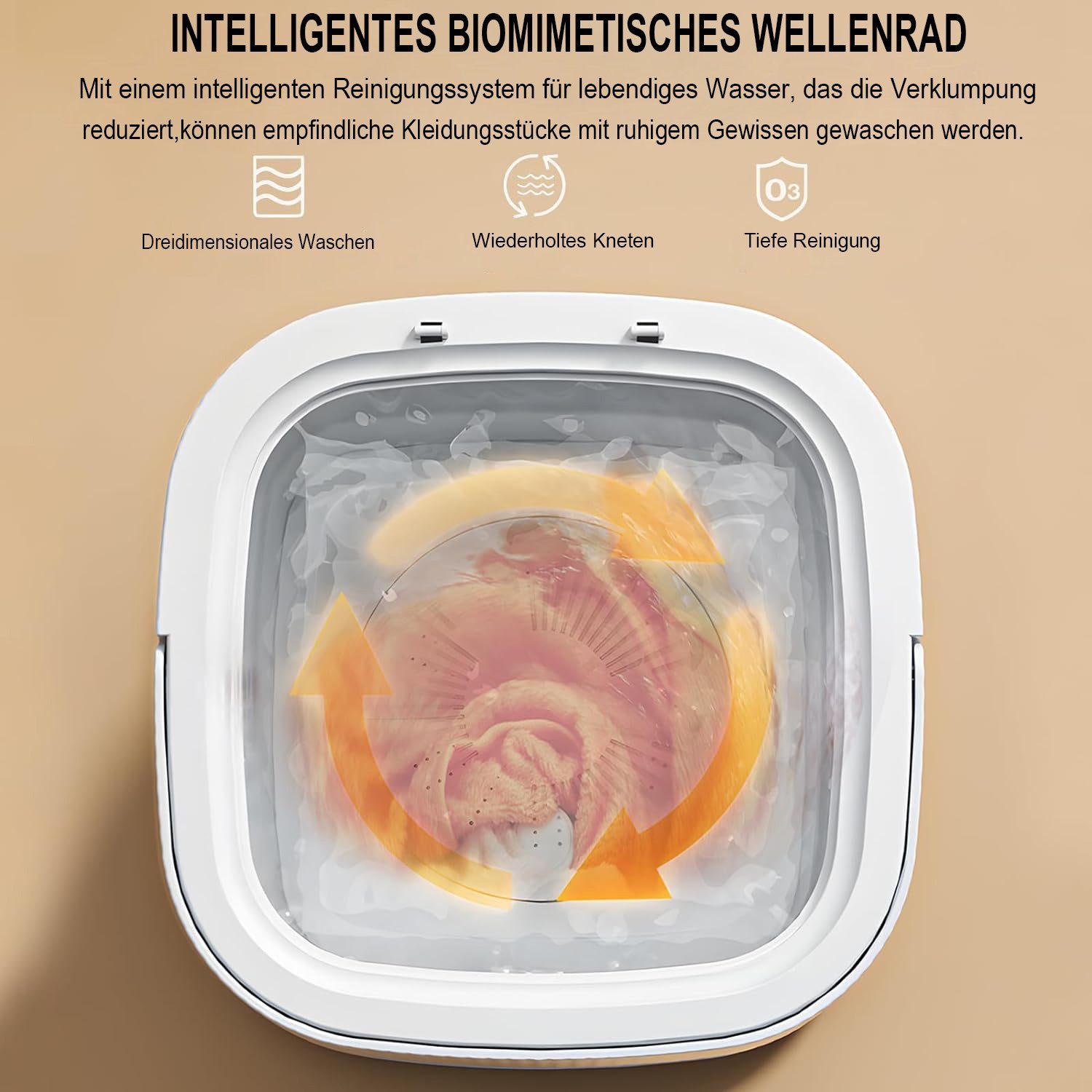 Mutoy Wäscheschleuder Mini Faltbare Waschmaschine,Reisewaschmaschine,Waschautomat bis 2 KG, Camping Mobile Waschmaschine mit Wäscheschleuder mit Ablaufkorb