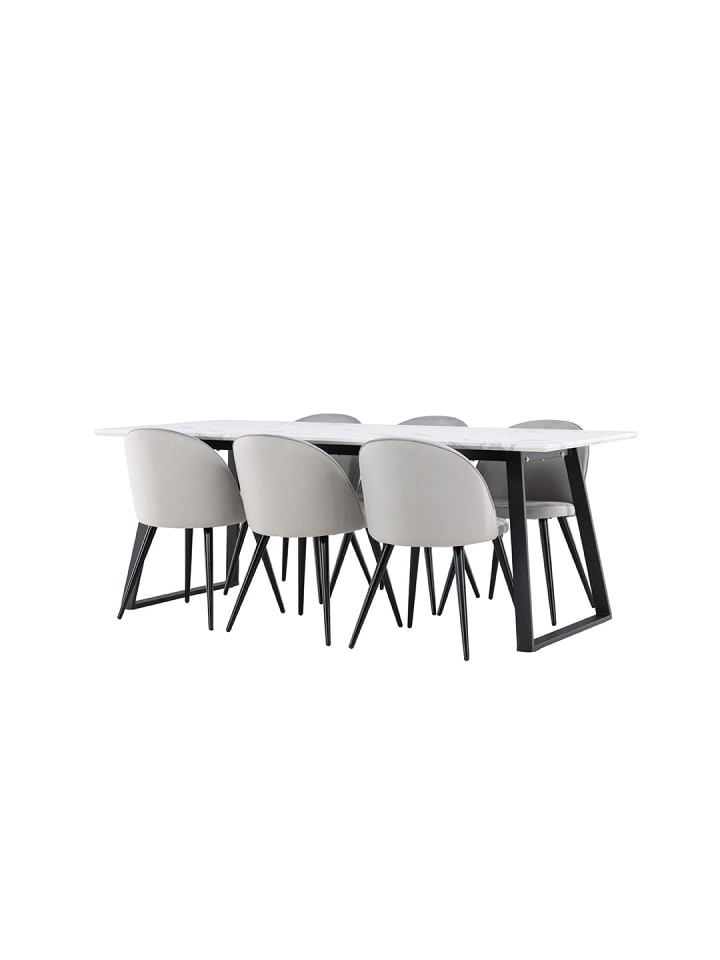 ebuy24 Essgruppe Malaga (7-teilig) Grau 200 x 90 cm günstig kaufen onesize