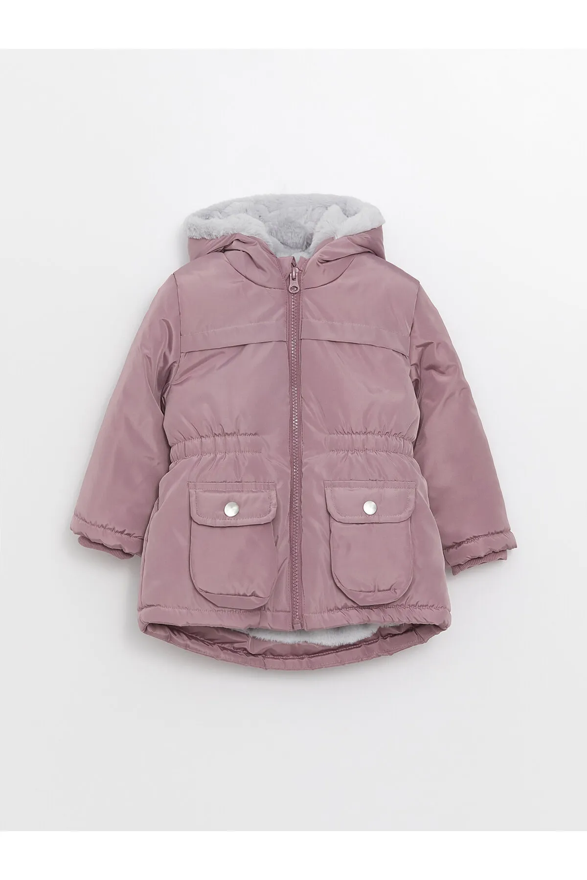 LC Waikiki  Basic-Mantel für Mädchen mit Kapuze und langen Ärmeln
