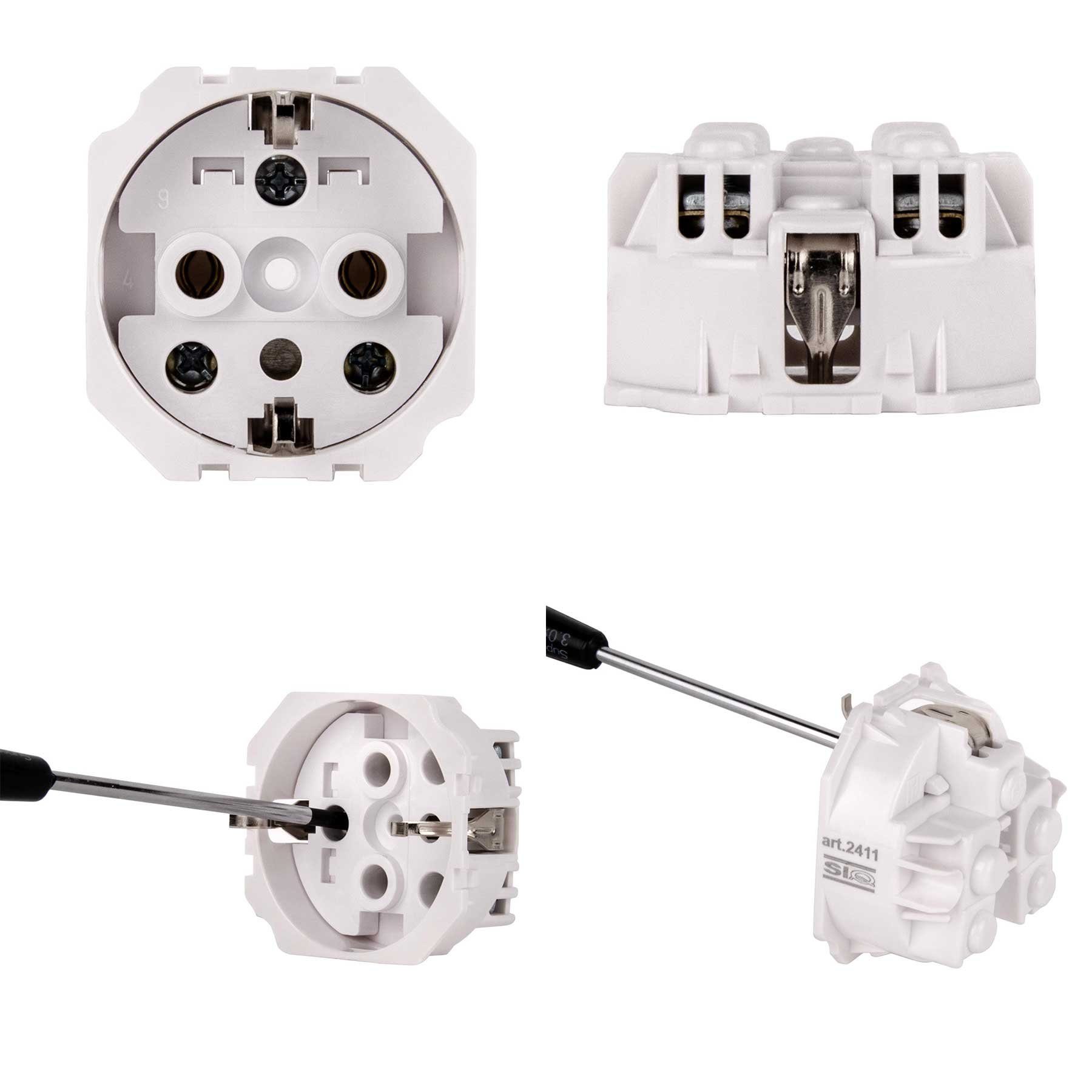 Aling Conel Aufputz-Steckdose 2-fach Aufputz Steckdose mit Klappdeckel IP44 - Grau (10er Set), Packung