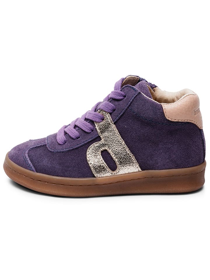 bisgaard Leder-Sneakers in Lila/ Gold günstig kaufen