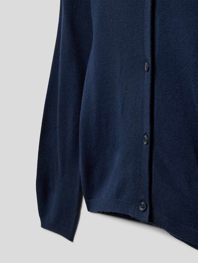 Cardigan aus Viskose-Mix mit Rundhalsausschnitt in marineblau