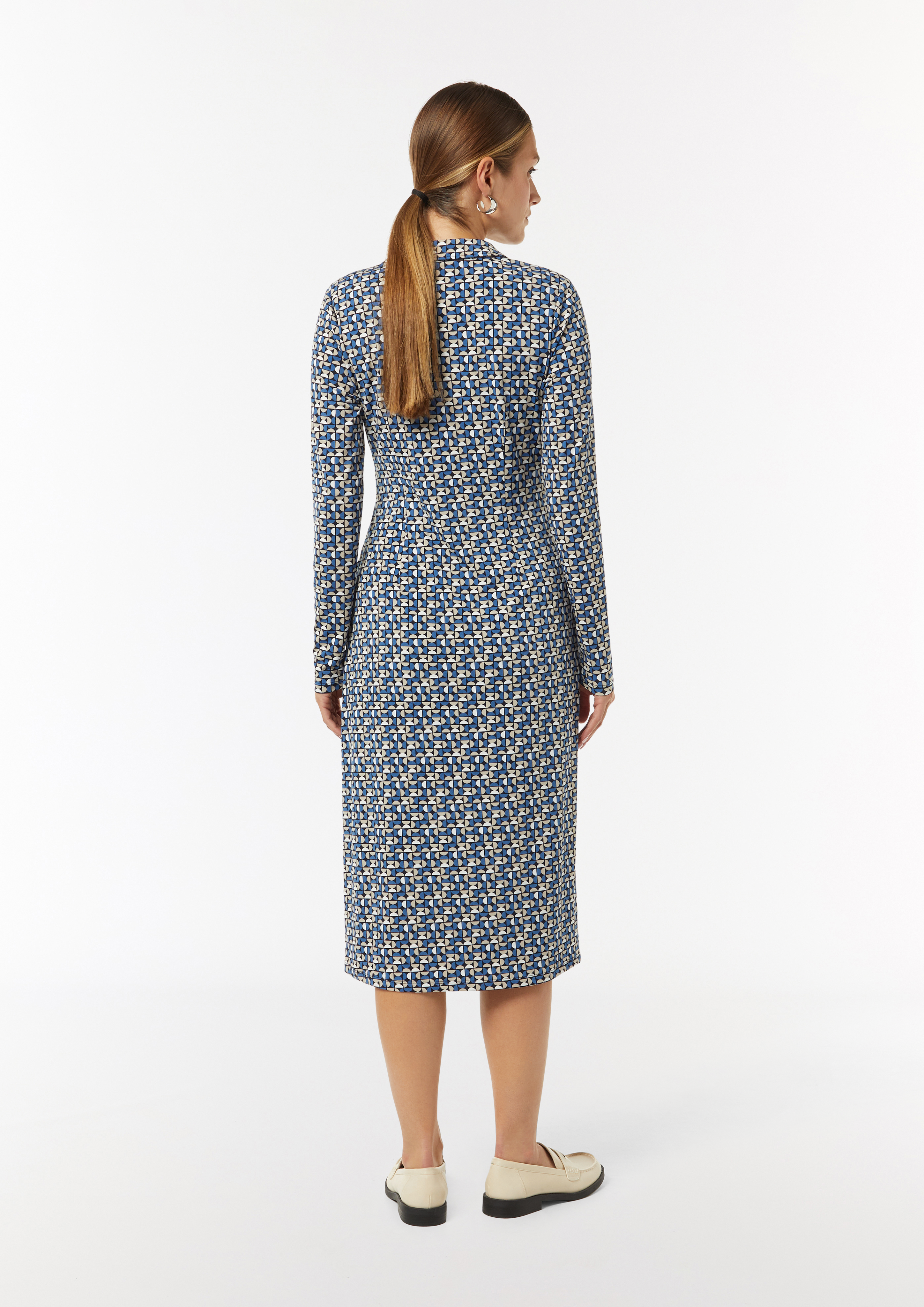 Midi Kleid in Wickeloptik - navy