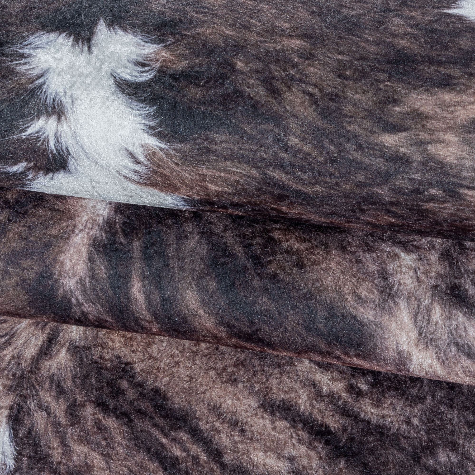 Fellteppich Rindsleder Imitat, Carpetsale24, Rund, Höhe: 7 mm, Fellteppich Kuhfell Rindsleder Imitat Digitaldruck Waschbar Rutschfest