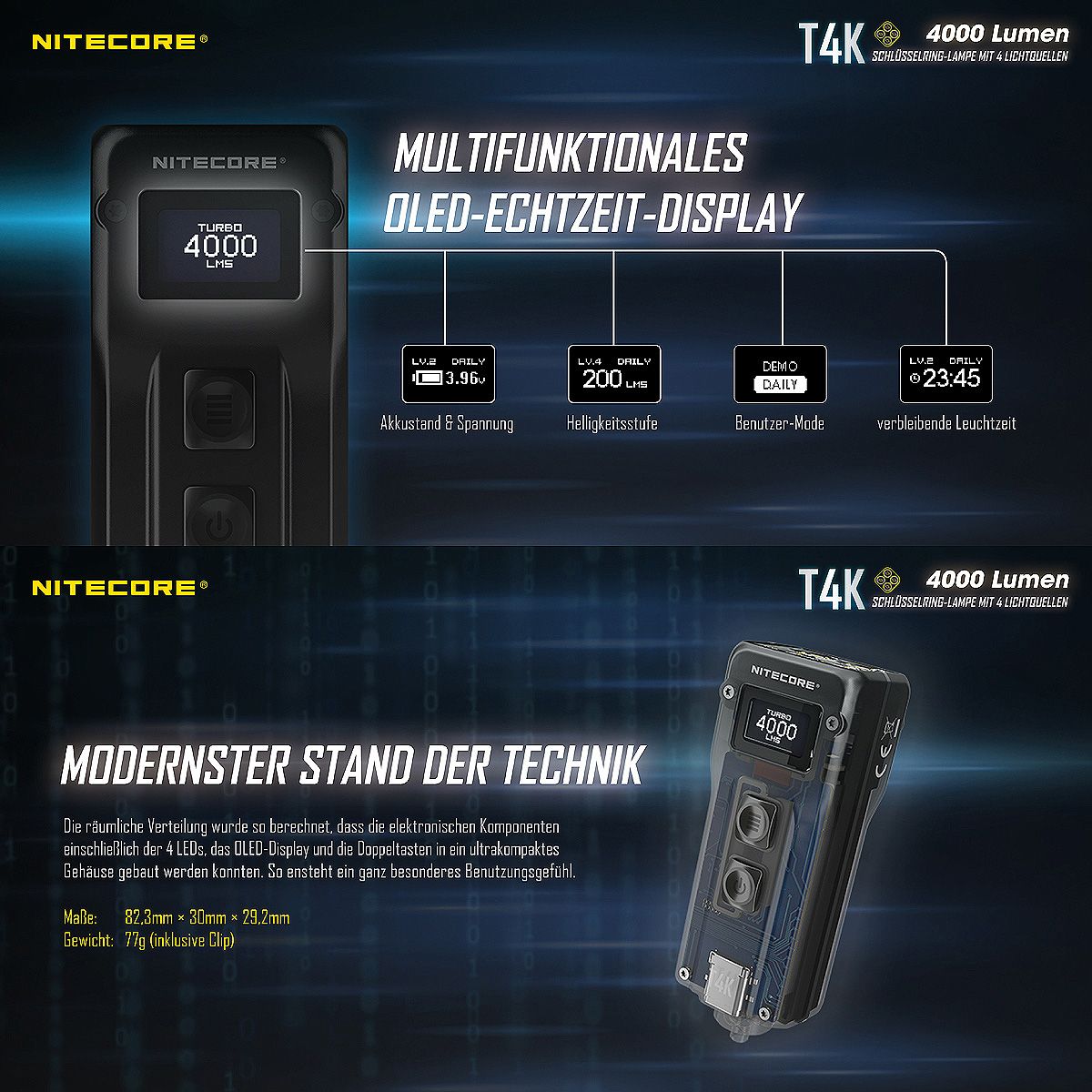 LED Schlüsselbundlampe T4K